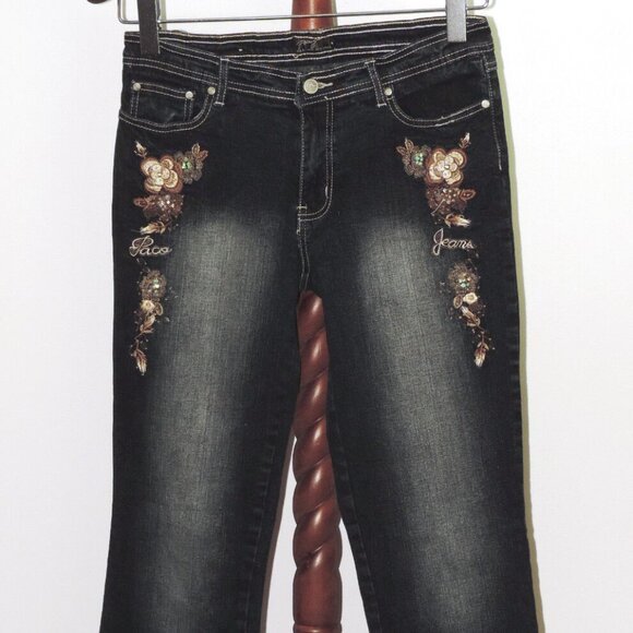 Paco Jeans dark wash embellished boot cut denim jeans - Picture 1 of 5